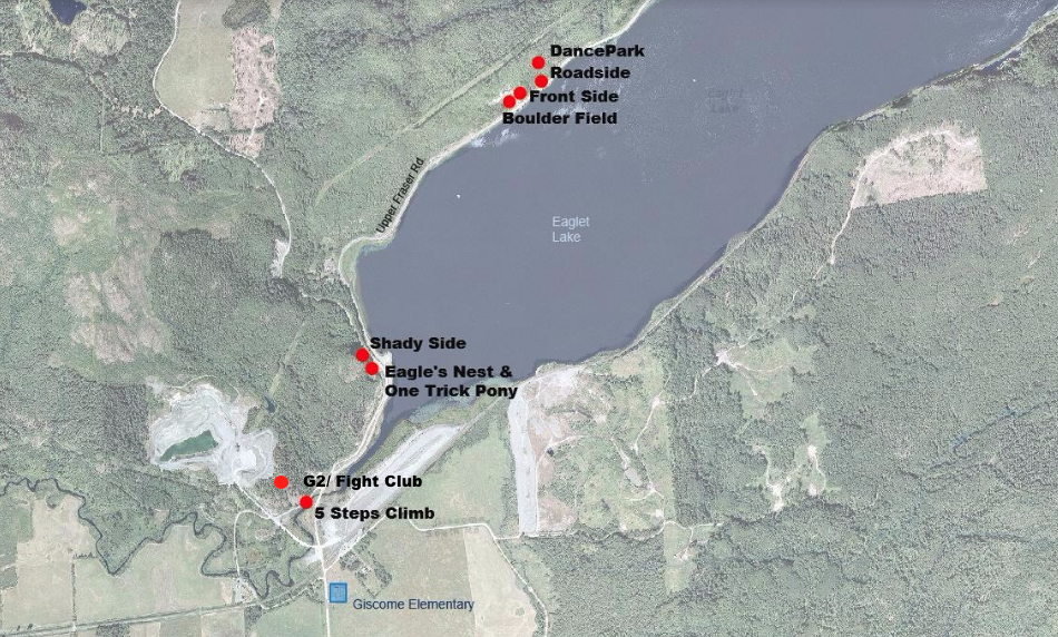Image A: A local map of Giscome Crags